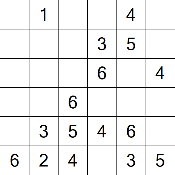 Sudoku 6x6 - Easy