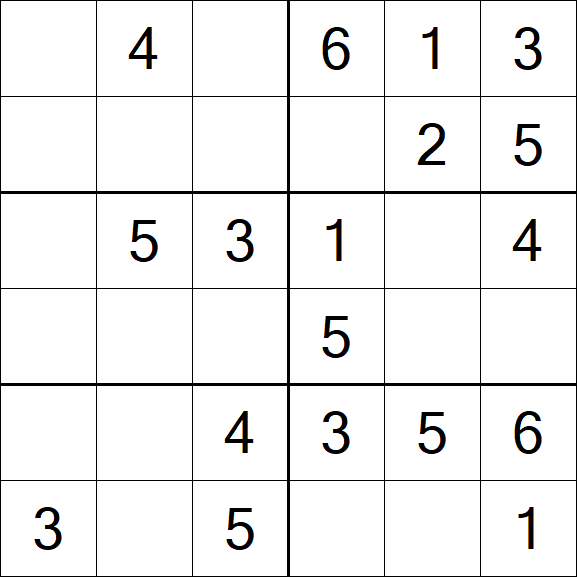 Sudoku 6x6 - Fácil