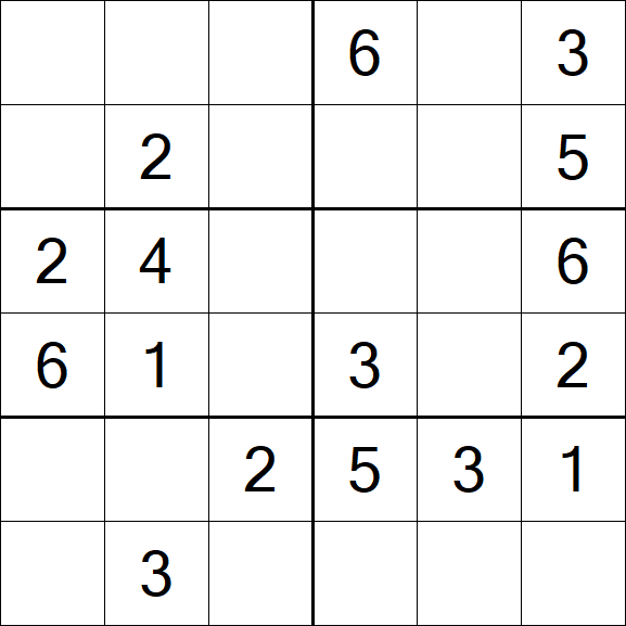 Sudoku 6x6 - Fácil