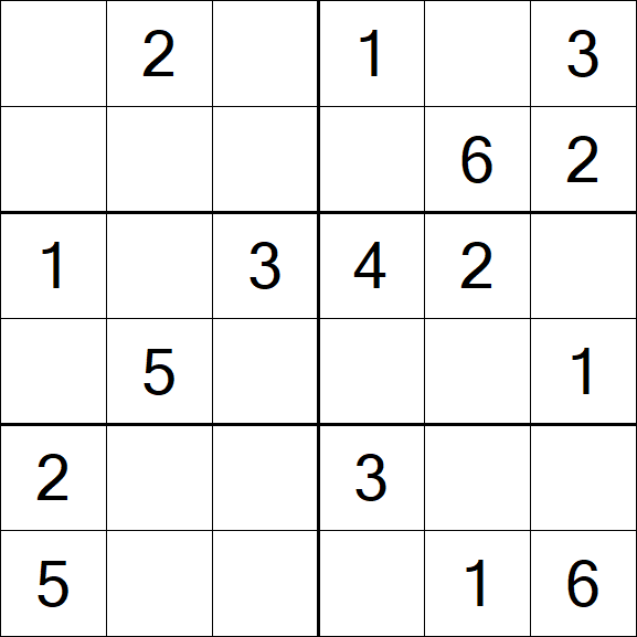 Sudoku 6x6 - Fácil