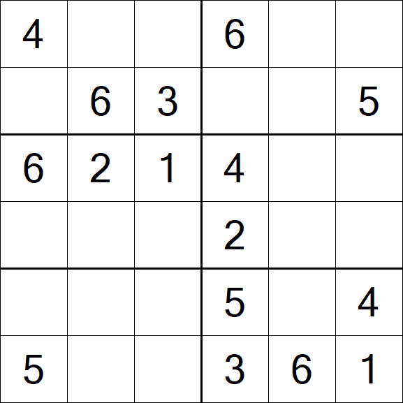 Sudoku 6x6 - Fácil