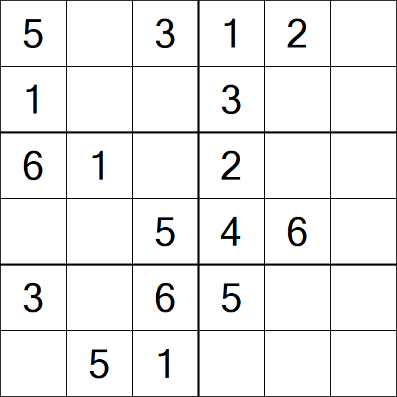 Sudoku 6x6 - Fácil