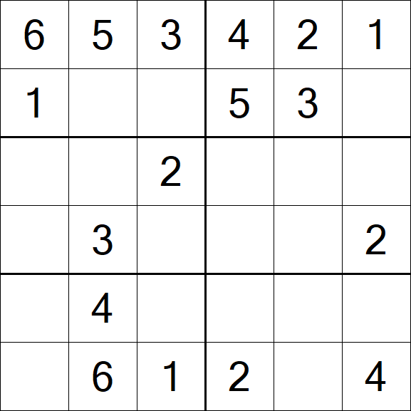 Sudoku 6x6 - Fácil