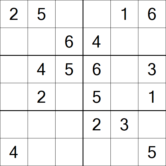 Sudoku 6x6 - Fácil