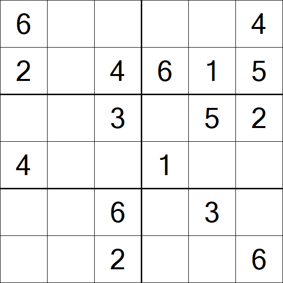Sudoku 6x6 - Fácil