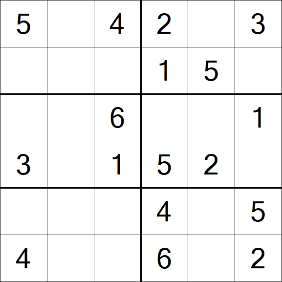 Sudoku 6x6 - Easy