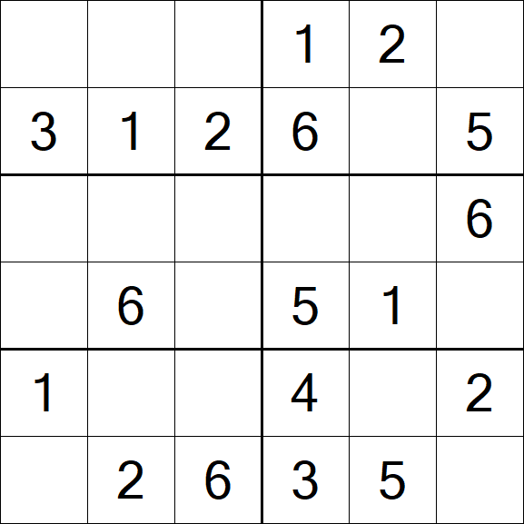 Sudoku 6x6 - Easy