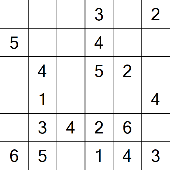 Sudoku 6x6 - Easy