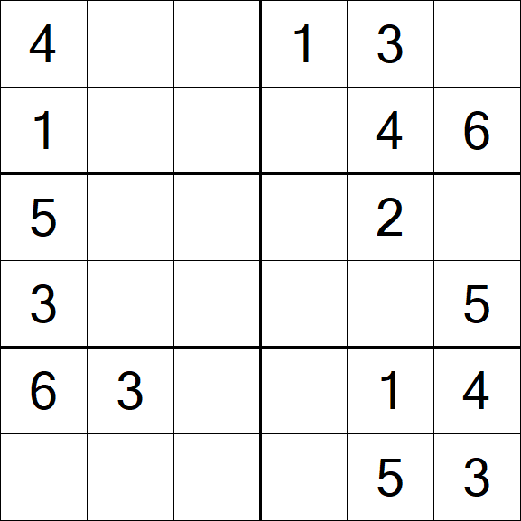 Sudoku 6x6 - Easy