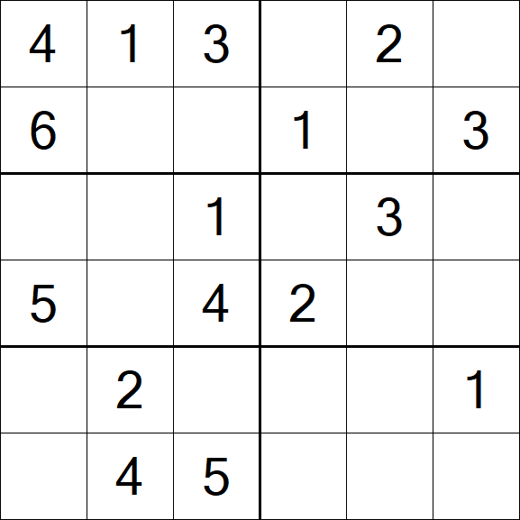 Sudoku 6x6 - Easy