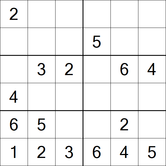 Sudoku 6x6 - Fácil