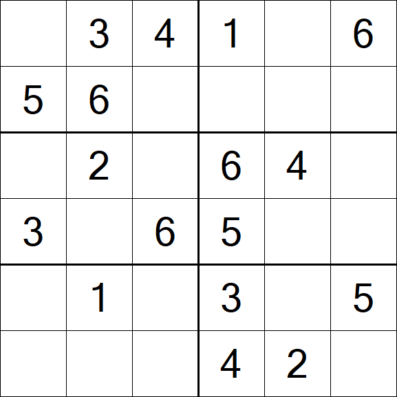 Sudoku 6x6 - Fácil