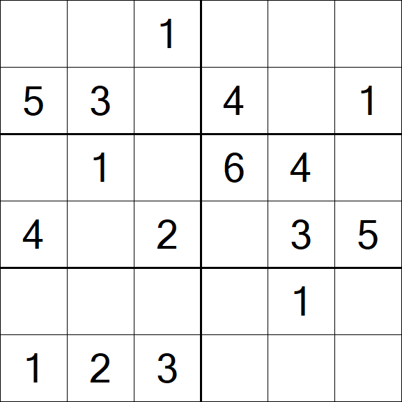 Sudoku 6x6 - Fácil