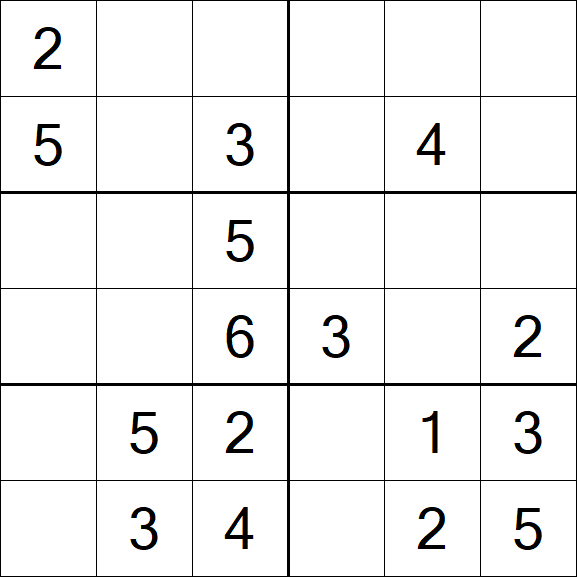 Sudoku 6x6 - Fácil