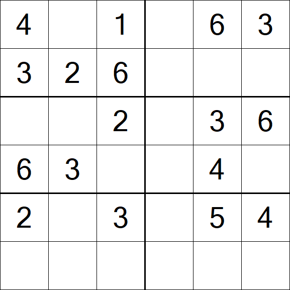 Sudoku 6x6 - Einfach
