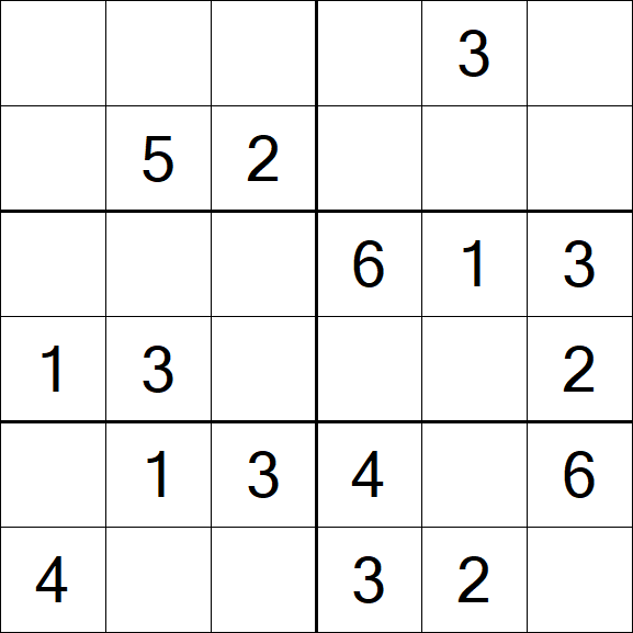 Sudoku 6x6 - Simple