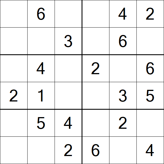 Sudoku 6x6 - Easy