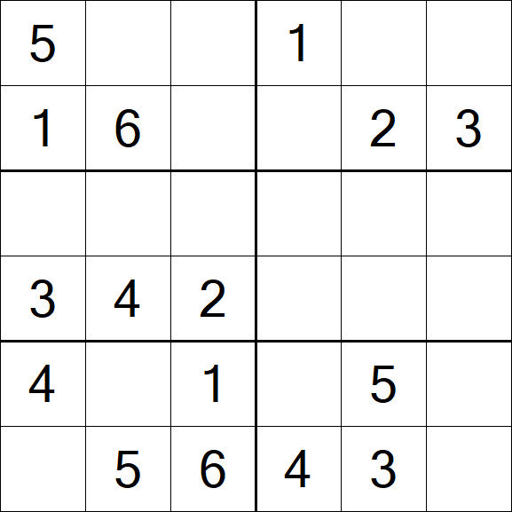 Sudoku 6x6 - Simple