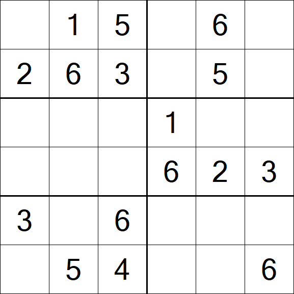 Sudoku 6x6 - Easy