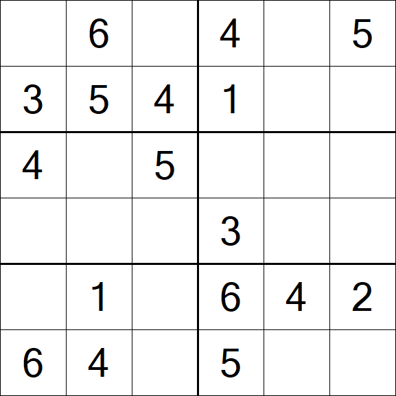 Sudoku 6x6 - Fácil