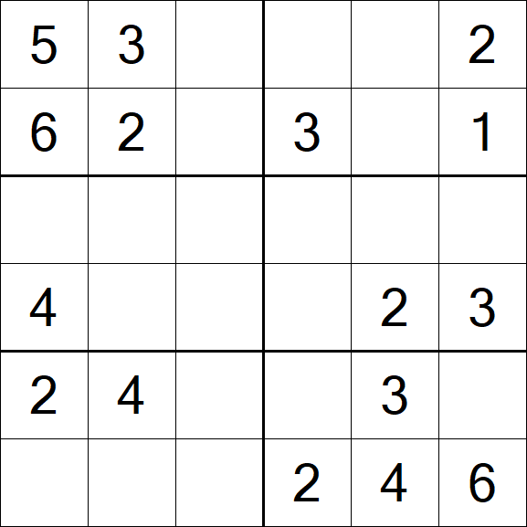 Sudoku 6x6 - Fácil