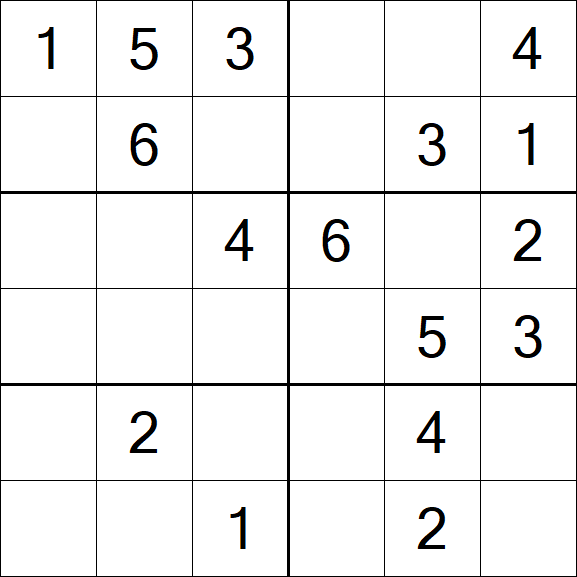 Sudoku 6x6 - Fácil