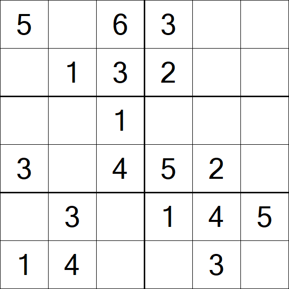 Sudoku 6x6 - Fácil