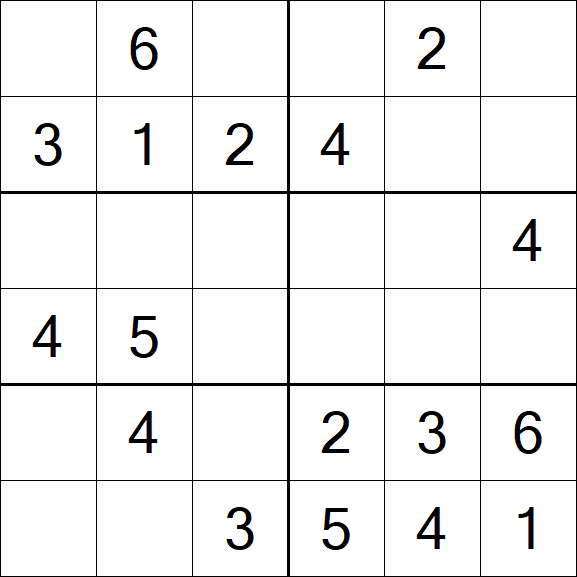 Sudoku 6x6 - Fácil