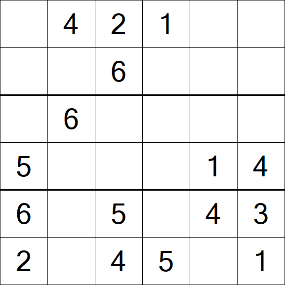 Sudoku 6x6 - Fácil