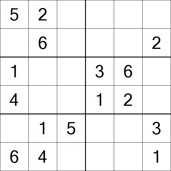 Sudoku 6x6 - Fácil