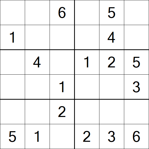 Sudoku 6x6 - Fácil