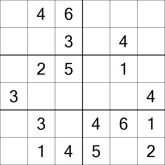 Sudoku 6x6 - Simple