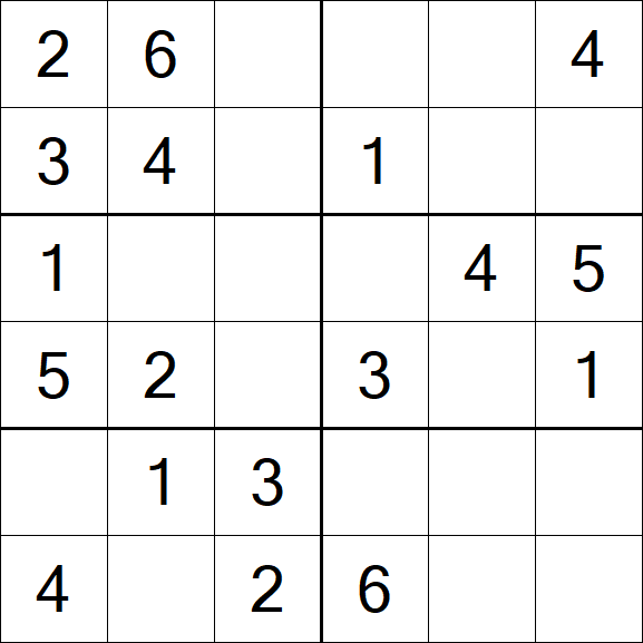 Sudoku 6x6 - Easy