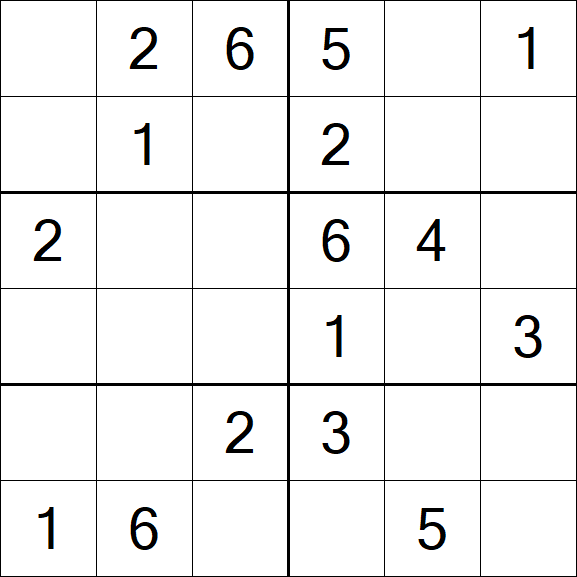 Sudoku 6x6 - Simple