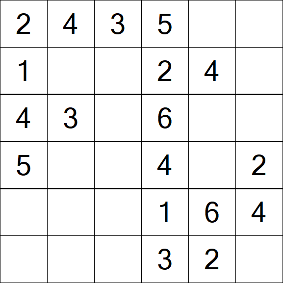 Sudoku 6x6 - Easy