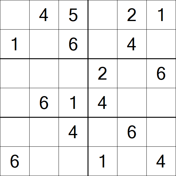 Sudoku 6x6 - Easy