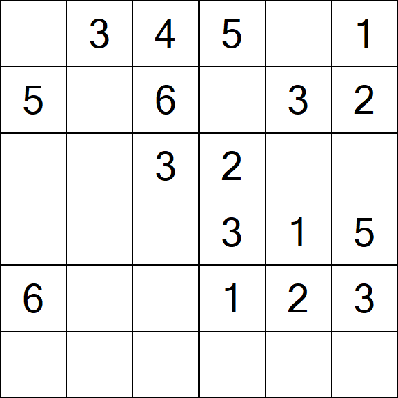 Sudoku 6x6 - Simple
