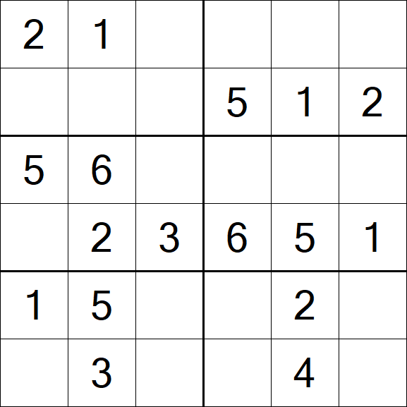 Sudoku 6x6 - Simple