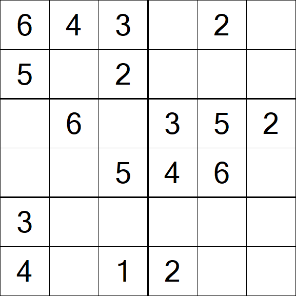 Sudoku 6x6 - Simple