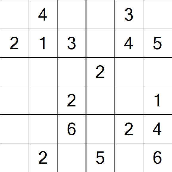 Sudoku 6x6 - Simple