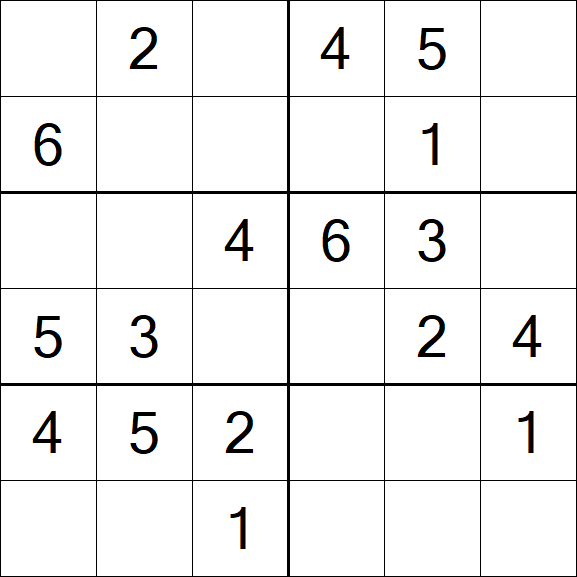 Sudoku 6x6 - Einfach