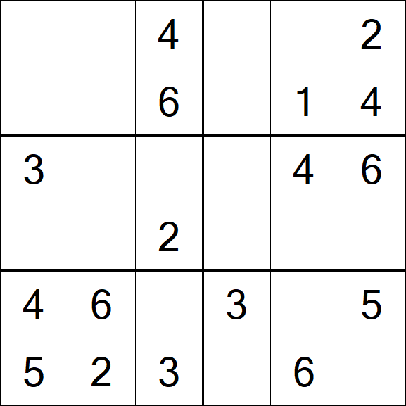 Sudoku 6x6 - Easy