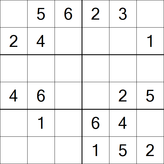Sudoku 6x6 - Einfach