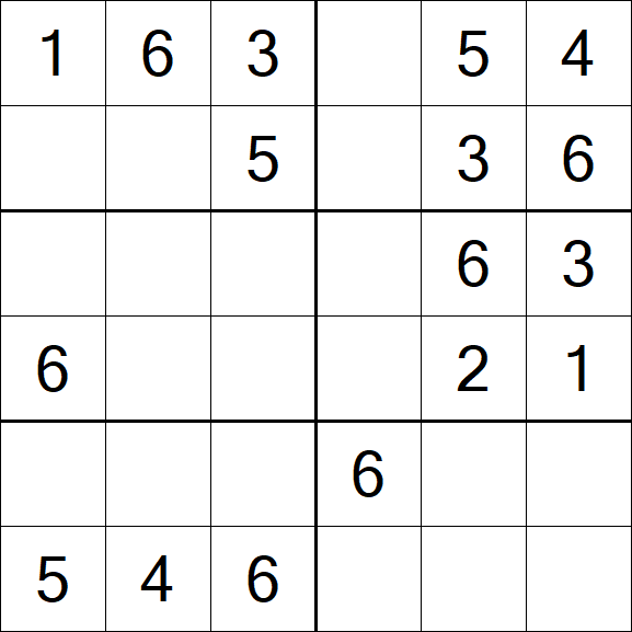 Sudoku 6x6 - Easy
