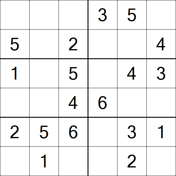 Sudoku 6x6 - Easy