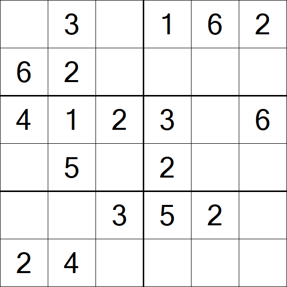 Sudoku 6x6 - Einfach