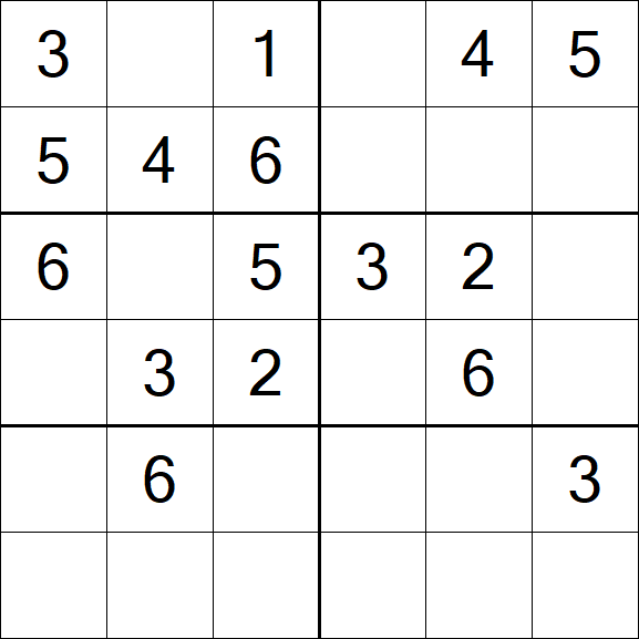 Sudoku 6x6 - Fácil