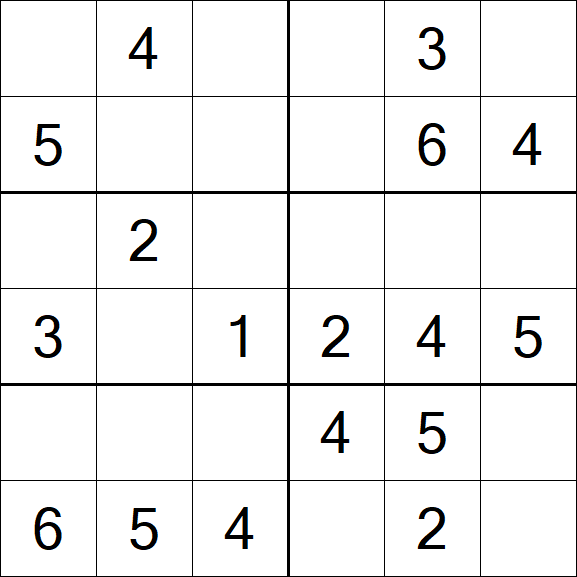 Sudoku 6x6 - Simple