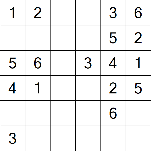 Sudoku 6x6 - Simple