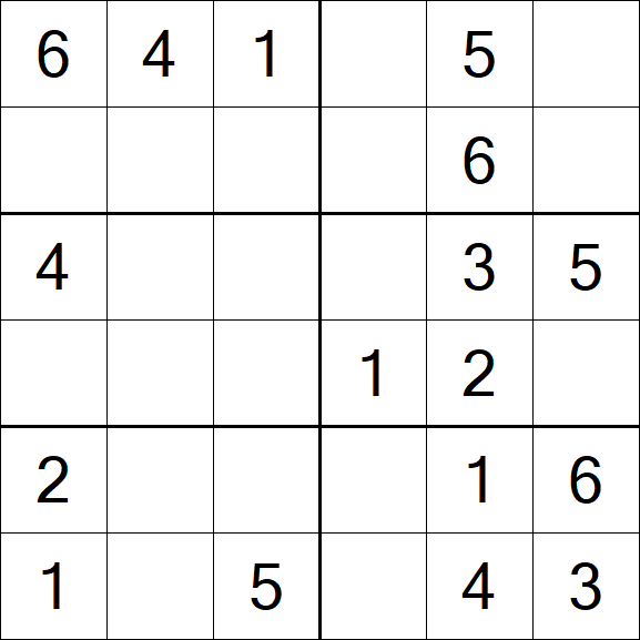 Sudoku 6x6 - Simple